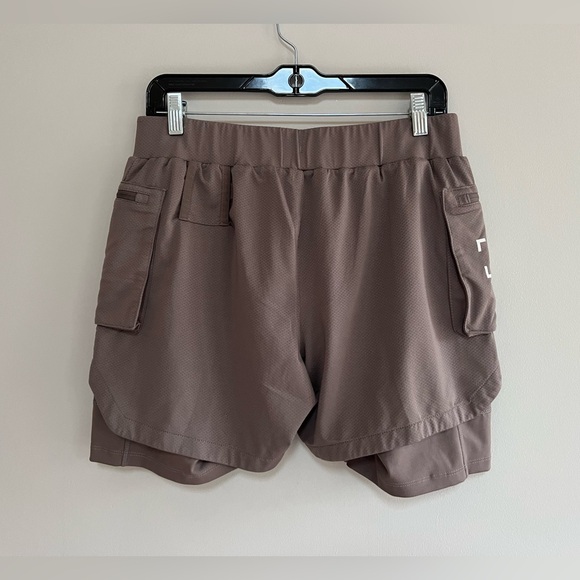 ASRV Technical Sportswear Tetra-Lite 5” Liner Cargo Gym Shorts, Taupe Brown, M - Picture 2 of 11